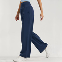 Nouveau automne régulier et étendu longueur droite poches latérales décontracté Joggers danse pantalon séchage rapide Yoga taille haute Flare pantalon