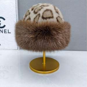 Gorros de Felpa con Orejeras de Leopardo para Mujer, Estilo Princesa del Noreste, Cálidos y de Piel, para Otoño e Invierno - Product Image 3