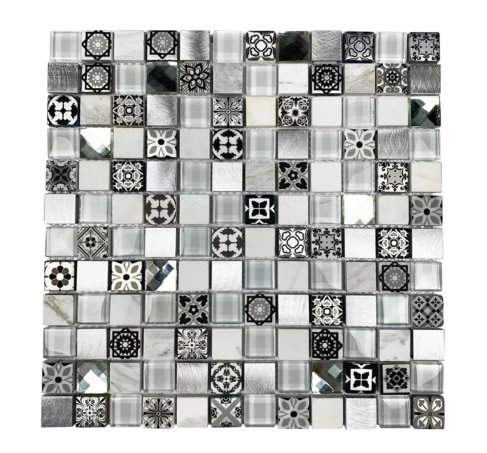 Simple crystal glass mosaic high-definition parquet bathroom kitchen background wall paste