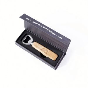 Wholesale Eco-friendly Custom Engraved Logo Wood Handle Handheld Beer <b>Cider</b> Soft Drinks Wooden Bottle Opener With <b>Box</b> - Product Image 1