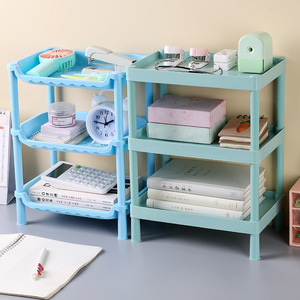 <b>Desktop</b> Three Tier Shelf Large Capacity Storage Organizer For Office And Cosmetic Items <b>Standing</b> Type Rectangle PP Material - Product Image 1