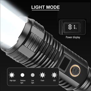 Linterna de aventura Helius High Lm recargable con pantalla digital, linterna de senderismo ultrabrillante, linterna táctica LED para camping al aire libre. - Product Image 3