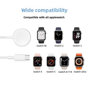 Nouveau <span class=keywords><strong>chargeur</strong></span> compatible pour <span class=keywords><strong>montre</strong></span> ; Câble de charge sans fil tressé pour iWatch avec fixation magnétique en alliage d'aluminium pour l'ensemble - Product Image 3