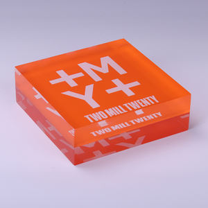 Custom chiaro acrilico segno di blocco cubo moderno rotante espositore staccabile per il nome della vostra azienda o Logo del marchio - Product Image 6