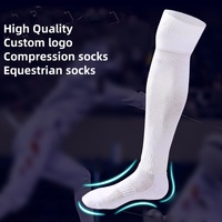 Chaussettes d'équitation montantes en gros, respirantes, désodorisantes, ventilées, avec logo personnalisé, chaussettes de compression