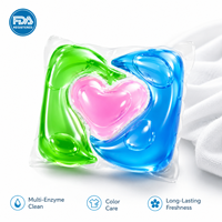 Capsules de lessive en vrac OEM/ODM en gros, 10g, 50 pièces, 3 compartiments, parfum Bluebell, écologiques, approvisionnement direct usine