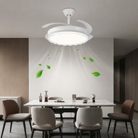 Ventilateur de plafond moderne avec lumière, 42 pouces, grande taille, 96W, LED super lumineux, télécommande pour salon, chambre à coucher, décoration intérieure