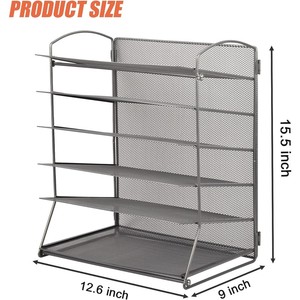 Organizador de Escritorio de Metal de 6 Niveles, Bandeja para Papel, Portadocumentos Tamaño A4/Carta, Apilable, para Oficina, Escuela, Hogar - Product Image 4