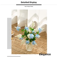 Bunga Delphinium Sutra Sentuhan Asli Buatan Baru untuk Dekorasi Pernikahan dan Rumah, untuk Hari Valentine dan Paskah