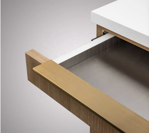 Silla de salón a medida para estilista, estación de salón de MDF con marco dorado, juego de espejos para peluquería - Product Image 6