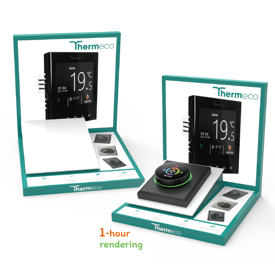 Apache Acrylic LED Screen Electronic Product Counter Display Stand Supermarket Shelves for Thermostat — view 1