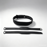 Bracelet NFC en silicone noir imperméable de haute qualité 13,56 MHz pour le contrôle d'accès