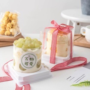 Scatole Rettangolari Trasparenti in PET Bianco per Torte Piccole, Contenitori in Plastica Trasparente per Imballaggio di Dessert e Prodotti da Forno - Product Image 6