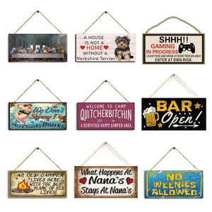 Décoration murale rectangulaire en bois pour l'amitié, décoration intérieure, tableau d'affichage coloré pour salon, décoration de porte et de fenêtre - Product Image 5