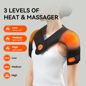 Akülü ısıtmalı battaniye vücut kas omuzluk <span class=keywords><strong>Wrap</strong></span> masaj kemeri elektrikli ısıtma titreşim masaj omuz pedi - Product Image 4