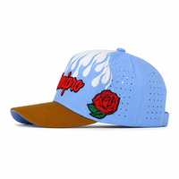 Casquette de baseball 5 panneaux bicolore, en coton avec logo brodé 3D, Gorras, chapeau ajustable à visière incurvée personnalisé ODM OEM pour la mode urbaine