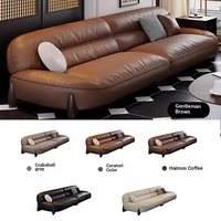 Canapé carré en cuir véritable minimaliste italien pour petits salons, design luxueux léger, revêtement écologique