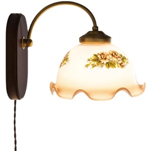 North Wall Lamp E14 LED Brass Glass Shade Bedroom <b>Corridor</b> <b>Lighting</b> - Product Image 5