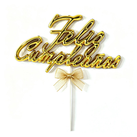 Décoration de gâteau 3D en plastique à lettres en relief « Feliz Cumpleaños » au prix d'usine, idéale pour les anniversaires espagnols et les fêtes de Quinceañera