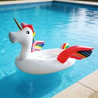 Bouée gonflable personnalisée licorne quatre places, grande flotteuse aquatique, jouet de piscine extérieur en PVC 350x310x200cm
