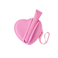 Pochette en silicone en forme de cœur style Rhode, sac à fermeture éclair portable pour rouge à lèvres et brillant à lèvres, étui de rangement cosmétique, porte-monnaie en silicone