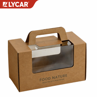 Caja de Regalo Portátil para Naranjas LYCAR, Empaque de Frutas en Papel Kraft con Ventana, Asa e Impresión de Logotipo Personalizado