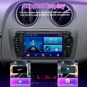 Radio de coche Android para Seat <span class=keywords><strong>Ibiza</strong></span> MK4 6j 2009-2013 Carplay inalámbrico Multimedia 2Din coche estéreo Autoaudio 7 "unidad principal de navegación - Product Image 5