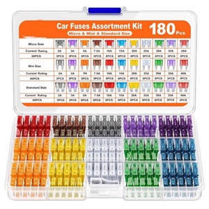 180Pcs Car Fuses Assorted Kit, 60 Mini Blade Car Fuse +60 Standard Fuse Automotive +60 Micro Fuse + Fuse <b>Puller</b> - Product Image 1