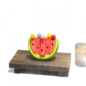 <span class=keywords><strong>Fourchette</strong></span> à fruits en céramique en forme de pastèque, en acier inoxydable haut de gamme, légère, mignonne, jetable, avec réservoir de stockage pour enfants, été, Saber - Product Image 2