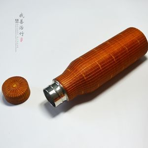 Handmade Bamboo Woven Water Bottle Reusable Thermos Flask For Hot Water Storage - Product Image 5