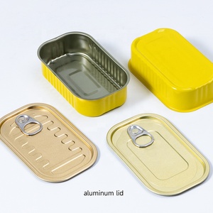 Boîte en fer blanc <span class=keywords><strong>vide</strong></span> de forme rectangulaire 1/4 club pour fruits de mer, crevettes, sardines, poisson, crabe, maquereau - Product Image 1