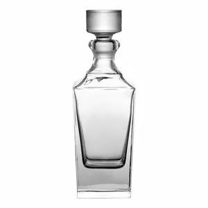 Großhandel wein glas decanter stopper-Amazon Hot Selling 750ml / 25oz Square Liquor Dekan ter mit luftdichtem geometrischem Stopper