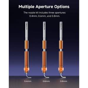 Kit de Boquillas de Cambio Rápido Creality K1C K1 SE, 4 Piezas, 0.4/<span class=keywords><strong>0.6</strong></span>/0.8mm, Aleación de Cobre y Acero Endurecido para K1 Max <span class=keywords><strong>Ender</strong></span> <span class=keywords><strong>3</strong></span> V3 Plus - Product Image 2