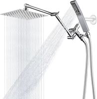 Mitigeur de douche mural moderne chromé à affichage numérique, fonction unique, avec jets pluie et eau chaude/froide, commandes à touches piano, pour salle de bain, en boîte