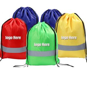 Reflective Safty <b>Children</b> Drawstring Sports <b>Backpack</b> Running Bags Lightweight Portable - Product Image 1