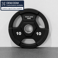 SMARTFIT Plaques de poids CPU de qualité commerciale avec logo personnalisé, en polyuréthane, à 3 trous, pour haltères, équipement de fitness pour salle de sport