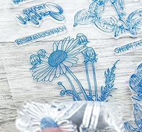 MOQ100 Décoration personnalisée pour le scrapbooking DIY, tampons en acrylique transparents pour la création de cartes
