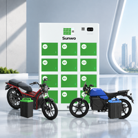 Station d'échange de batteries solaires pour motos électriques à 12 emplacements, armoire intelligente IoT pour échange de batteries LiFePO4 pour vélos électriques et scooters