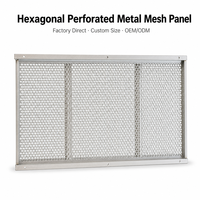 Panneau en tôle perforée alvéolée, grille de ventilation hexagonale avec cadre et trous pré-perforés pour protection de machine