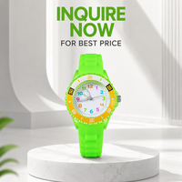 Montres à quartz de luxe en alliage pour enfants, style décontracté, bracelet en silicone coloré, pour garçons et filles, verre 20 mm, pour étudiants et sportifs, vente en gros