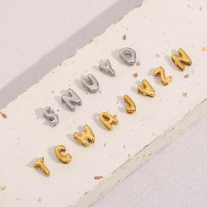 Ciondoli Personalizzabili a Bolla con Iniziali Lettere Maiuscole in Acciaio Inossidabile PVD Oro 18K Bicolore, 26 Alfabeti Iniziali per Bracciali e Collane Fai da Te - Product Image 6