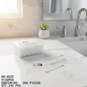 CASAMAX WL AQ-4020 Confezione da 200 Bastoncini di Cotone per Uso Personale - Lunghezza 7cm - Scatola Compatta - Prodotto in Cina - Product Image 3