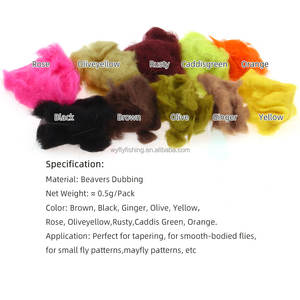 Fibre de doublage de castors pour attacher des leurres de pêche à la mouche secs et humides pour la <span class=keywords><strong>truite</strong></span> Adams Fly Nymph Bait Appât dur artificiel Matériel de fixation de mouches - Product Image 2