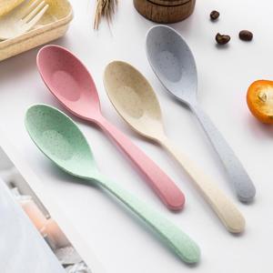 <b>Cutlery</b> <b>Set</b> Portable Eco-friendly Reusable 3 Pcs Wheat Straw Spoon Fork Chopsticks for <b>Kids</b> Children School Travel Picnic - Product Image 2