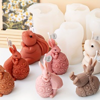 Ostern niedliche Kaninchen form Silikon form DIY Tropfen kleber Harz Gips Aroma therapie Kerze Ornament