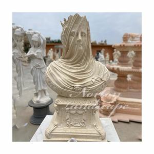 Busto de Mármol Griego Antiguo <span class=keywords><strong>en</strong></span> Oferta, <span class=keywords><strong>Escultura</strong></span> de Busto de Dama Velada <span class=keywords><strong>con</strong></span> Pedestal - Product Image 2