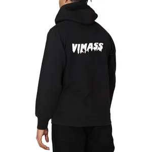 VIMASS YUBAO hoodie pullover katun pria ukuran besar pria kosong logo kustom pabrik pakaian Pria Hoodie berat french terry
