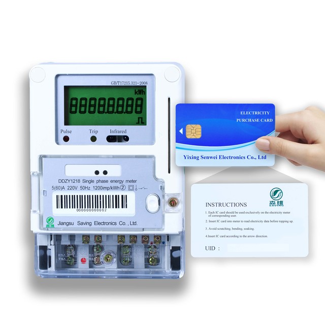 Single Phase Electronic Smart Digital Energy Meter Prepaid Watt Hour Bidirectional RS485 Meter Stock Available