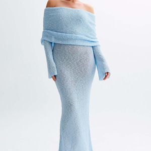 Nuovo <span class=keywords><strong>abito</strong></span> svasato dimagrante con decorazione in tessuto Chiffon con paillettes naturale per vacanze al mare - Product Image 3