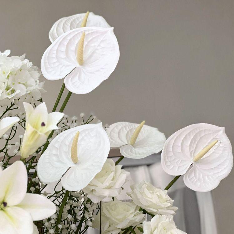 Lot De 3 Fleurs Artificielles Anthurium Pour Décoration De